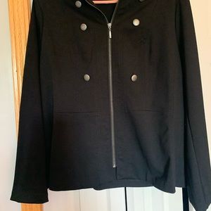 Black blazer with zipper front